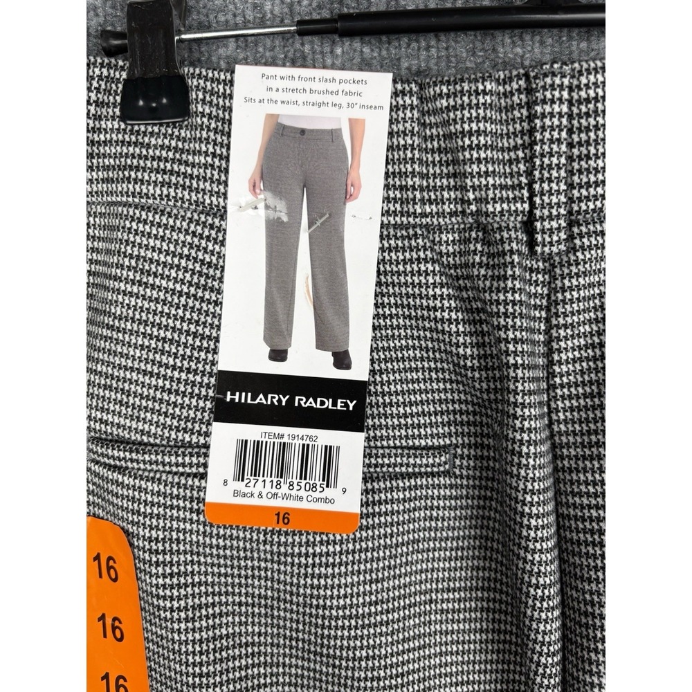 Hilary Radley Wide Leg Dress Pants With Front Slashed Pockets Micro Houndstooth